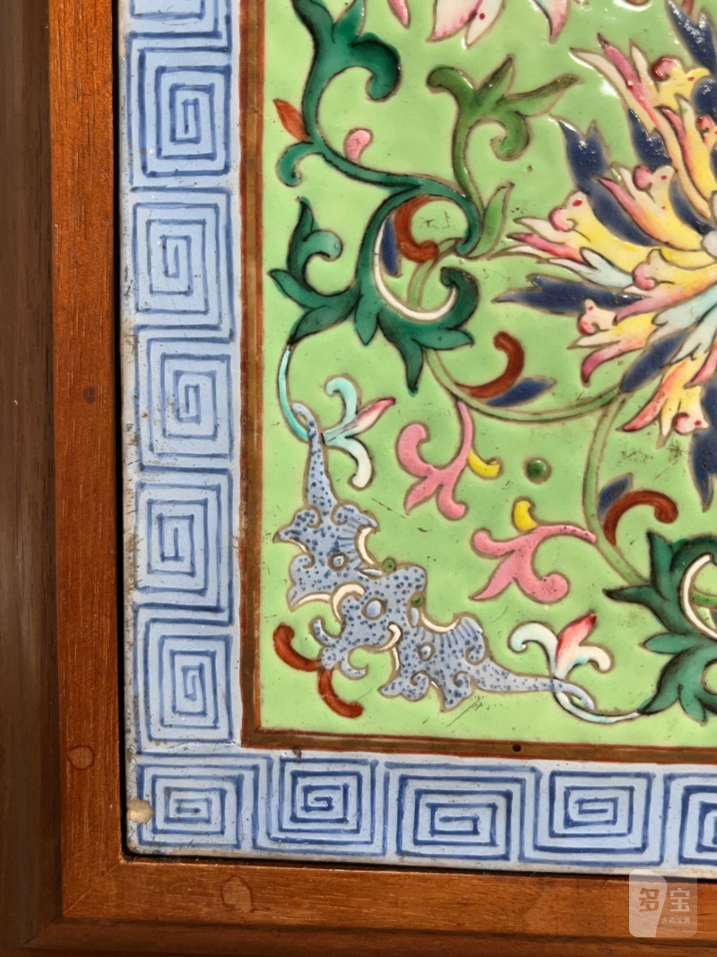清嘉庆  洋彩花卉纹瓷板 - 图6